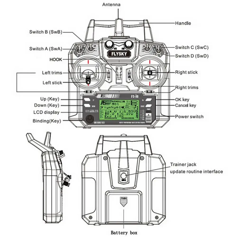 FLYSKY FS- I6 6CH 2.4G RC Tran - đánh giá và giá Radio Transmitter 6Ch