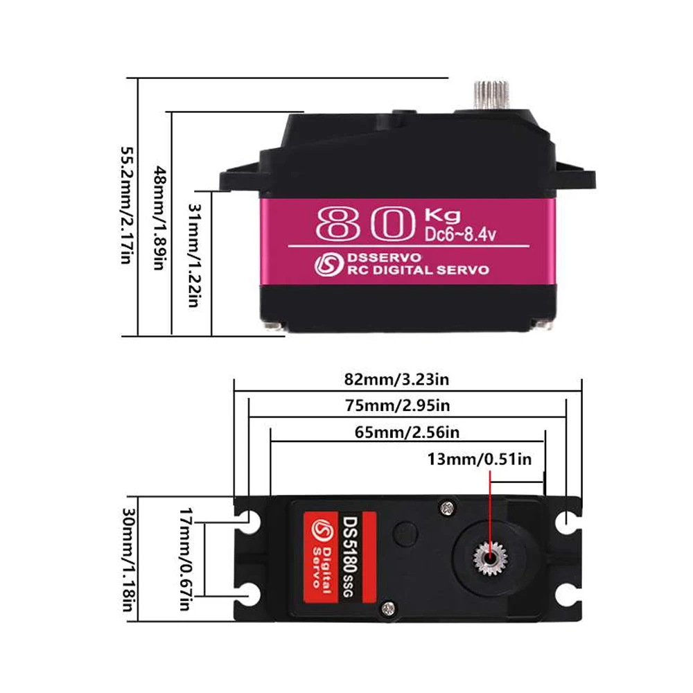 Dsservo Waterproof DS5180 80KG - đánh giá và giá Servo Metal Gear